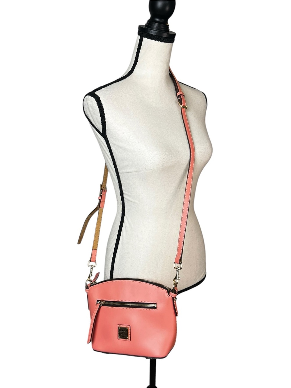 Dooney & Bourke Beacon Crossbody Pink Leather Domed Zip Top Bag Small NWOT